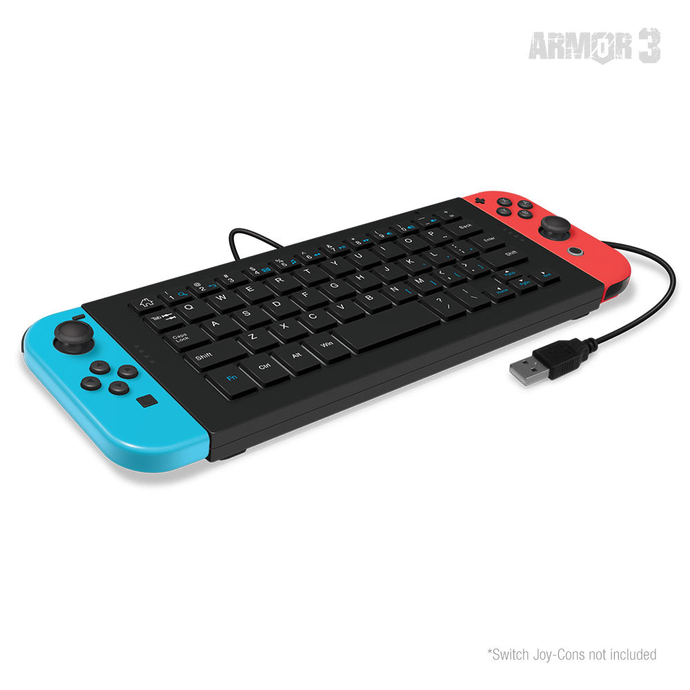 Armor3 NuType 有線キーボード for Nintendo Switch™|チャット・テキスト入力・MMOに最適| スリムデザインUSBキーボー