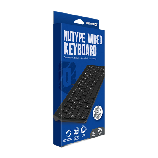 Armor3 NuType 有線キーボード for PlayStation 4®|チャット・検索・MMOに最適|スリム&軽量USB接続キーボード