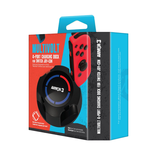 Armor3 MultiVolt 4ポート Joy-Con 充電ドック|Nintendo Switch®対応|最大4台同時充電可能|LEDインジケーター搭載|コンパクト設計