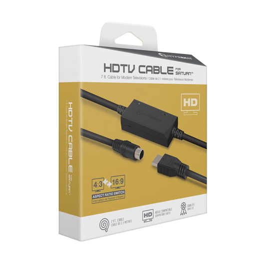 HYPERKIN HDTVケーブル for SEGA Saturn™ | 720p解像度対応 | 4:3 & 16:9 アスペクト比切替可能 | 明瞭な画質とステレオ音声 | 約210cmケーブル + 約180cmMicroケーブル付属