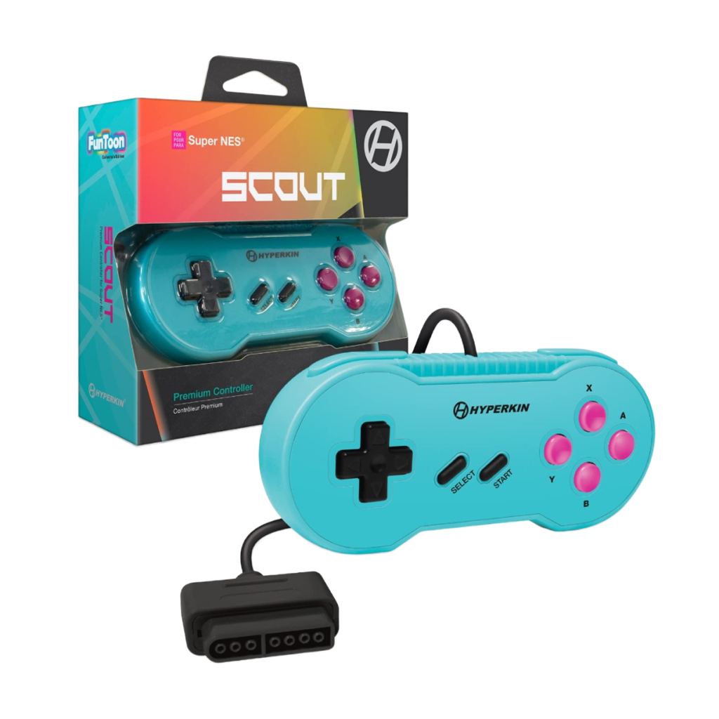 Hyperkin Scout Premium Wired Controller スーパーファミコン SNES 専用 有線コントローラー 10ftロングケーブル 全3色
