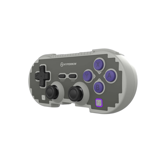Hyperkin Pixel Art ワイヤレス コントローラー Switch/PC/スマホ対応 ホールエフェクトスティック搭載 Bluetooth 5.0/2.4GHz/有線接続 ドリフト防止 ターボ機能 レトログレー