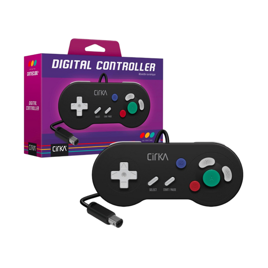 Hyperkin Cirka™ デジタルコントローラー for Nintendo GameCube™ (GC) - ブラック | レトロゲームアクセサリー | Wii™互換 対応 | 高品質サードパーティ製コントローラー