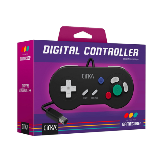 Hyperkin Cirka™ デジタルコントローラー for Nintendo GameCube™ (GC) - ブラック | レトロゲームアクセサリー | Wii™互換 対応 | 高品質サードパーティ製コントローラー