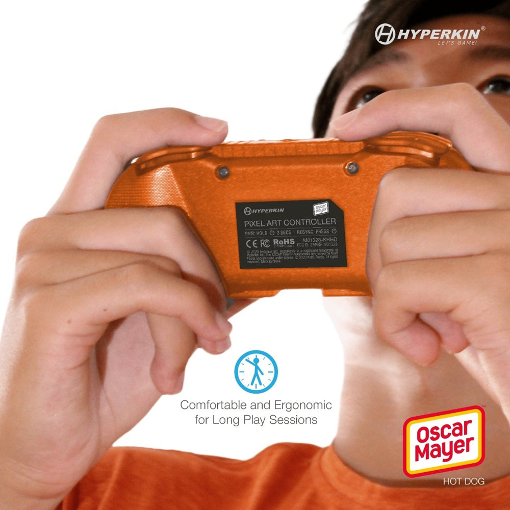 Hyperkin 限定版 ピクセルアート Bluetooth ワイヤレスゲームコントローラー|公式オスカーマイヤー(ホットドッグ)エディション
