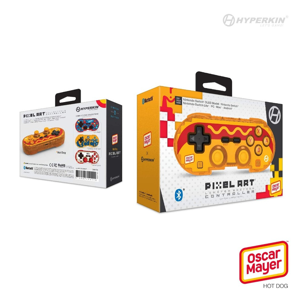 Hyperkin 限定版 ピクセルアート Bluetooth ワイヤレスゲームコントローラー|公式オスカーマイヤー(ホットドッグ)エディション