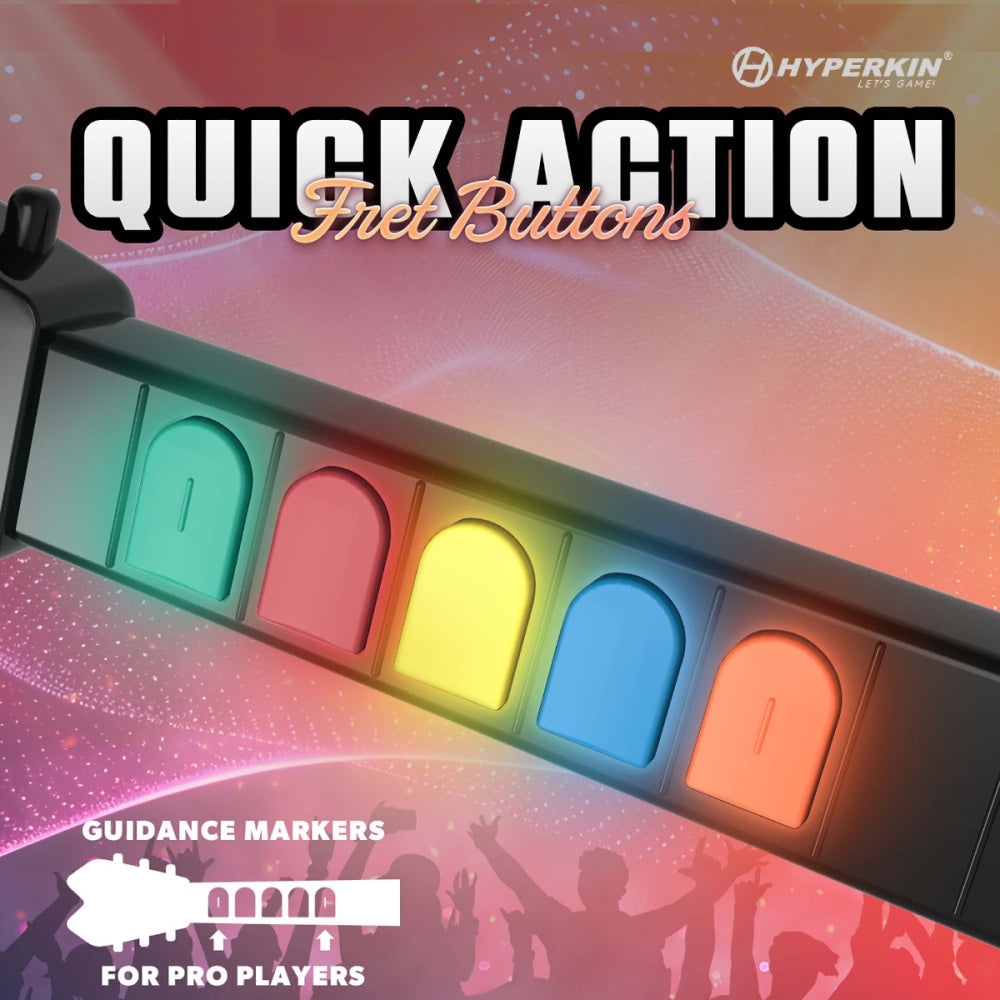 Hyperkin Hyper Strummer ワイヤレスギターコントローラー for Wii®|リズムゲーム対応|Guitar Hero™やRock Band™で本格プレイ|Wii Remote™スロット搭載