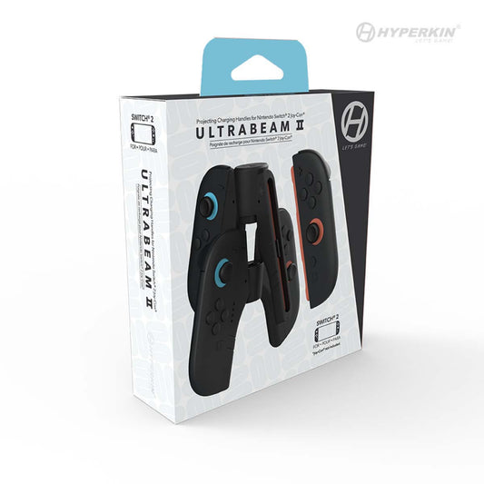 Hyperkin UltraBeam II プロジェクション機能付き Joy-Con充電グリップ Nintendo Switch 2対応|LEDプロジェクター搭載・人間工学設計・USB-C充電対応・Joy-Con専用充電ハンドル
