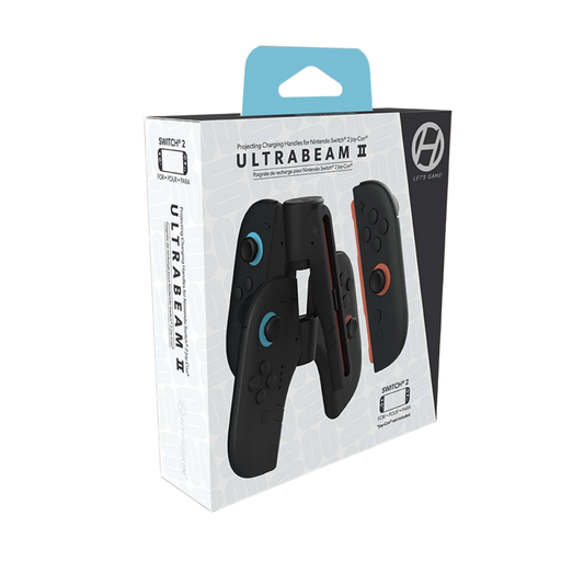 Hyperkin UltraBeam II プロジェクション機能付き Joy-Con充電グリップ Nintendo Switch 2対応|LEDプロジェクター搭載・人間工学設計・USB-C充電対応・Joy-Con専用充電ハンドル