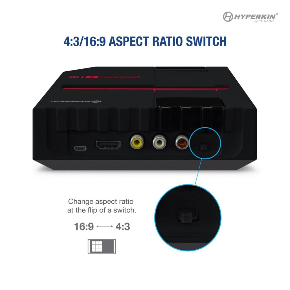 Hyperkin RetroN 1 HD ゲーミングコンソール|NES®(NTSC/PAL)カートリッジ対応|720p HDMI出力|16:9/4:3切替可能|クラシックコントローラー付属|ブラック