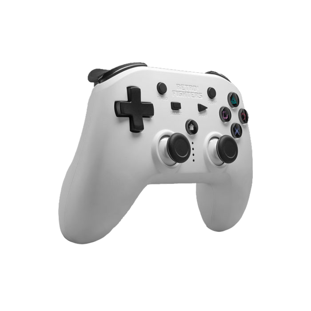 RETRO FIGHTERS Defender Bluetooth ワイヤレスコントローラー ホワイト - PS3/PS4/PC対応、6軸モーションセンサー、圧力認識型ボタン、バイブレーション・ターボ機能搭載、USB Type-C充電ケーブル付属