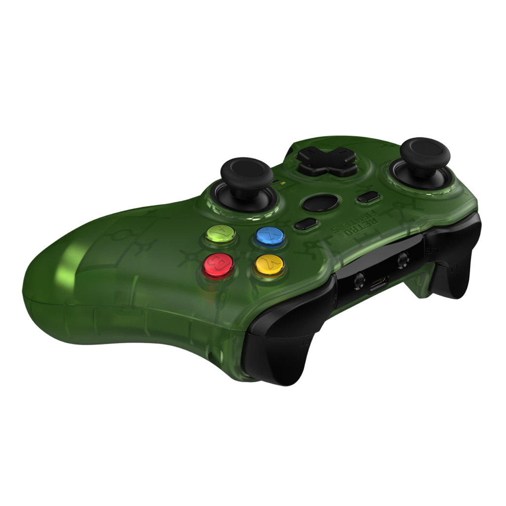Retro Fighters Hunter 360 ワイヤレスコントローラー PC / Xbox 360 対応 ホールエフェクトセンサー搭載 2.4GHz 無線 USB-C充電 ドリフト防止 クリアグリーン
