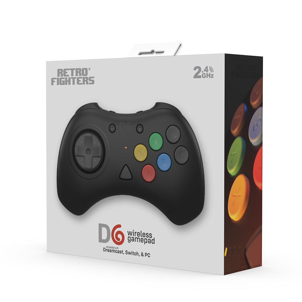 【発売中!】D6 Wireless Controller for Dreamcast™【ブラック】– 究極の6ボタンワイヤレスコントローラー!次世代ワイヤレス技術 × クラシックな操作性!レトロゲーマー必見の必携アイテム!