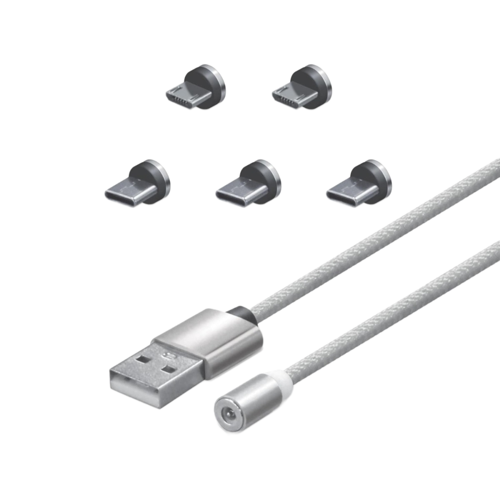 Hyperkin Armor3™ マグネット式充電ケーブルセット シルバー(USB Type-C & Micro USB) – 6ピース