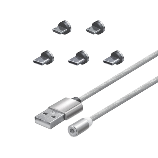 Hyperkin Armor3™ マグネット式充電ケーブルセット シルバー(USB Type-C & Micro USB) – 6ピース
