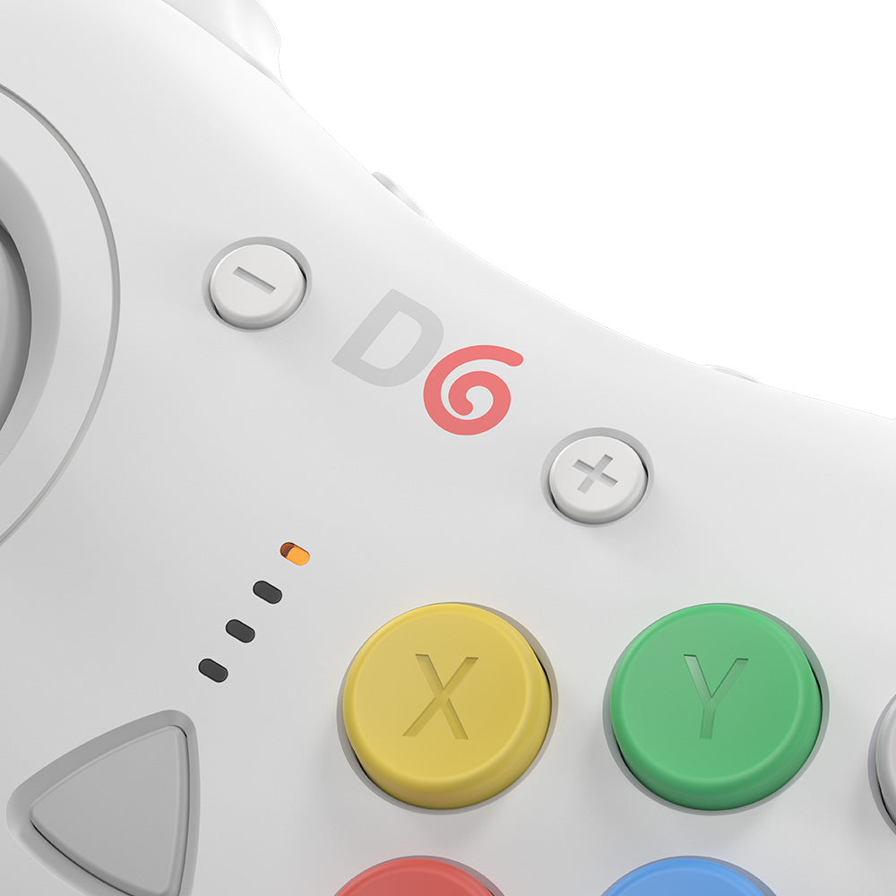 【在庫あり/発売中!】D6 Wireless Controller for Dreamcast™【ホワイト】– 究極の6ボタンワイヤレスコントローラー!次世代ワイヤレス技術 × クラシックな操作性!レトロゲーマー必見の必携アイテム!