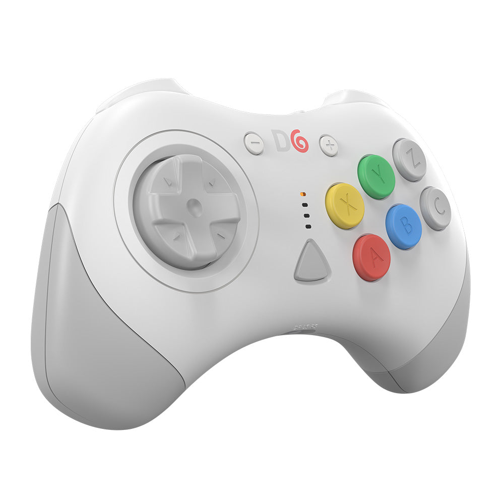 【在庫あり/発売中!】D6 Wireless Controller for Dreamcast™【ホワイト】– 究極の6ボタンワイヤレスコントローラー!次世代ワイヤレス技術 × クラシックな操作性!レトロゲーマー必見の必携アイテム!
