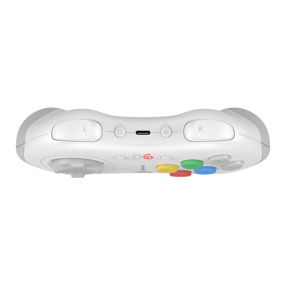 【在庫あり/発売中!】D6 Wireless Controller for Dreamcast™【ホワイト】– 究極の6ボタンワイヤレスコントローラー!次世代ワイヤレス技術 × クラシックな操作性!レトロゲーマー必見の必携アイテム!