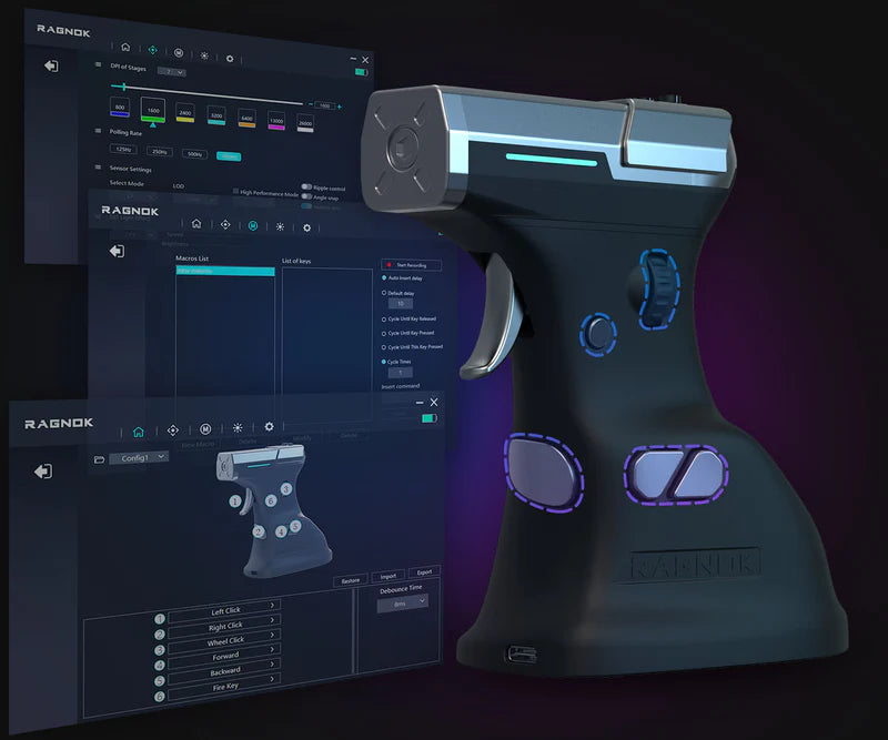 Ragnok ErgoStrike7 FPSゲーミングマウス|リアル反動リコイル搭載・DPI切替・USB有線・人間工学デザイン|プロ仕様のエイム強化・Windows/Mac対応・RGBライティング・高性能FPS用マウス