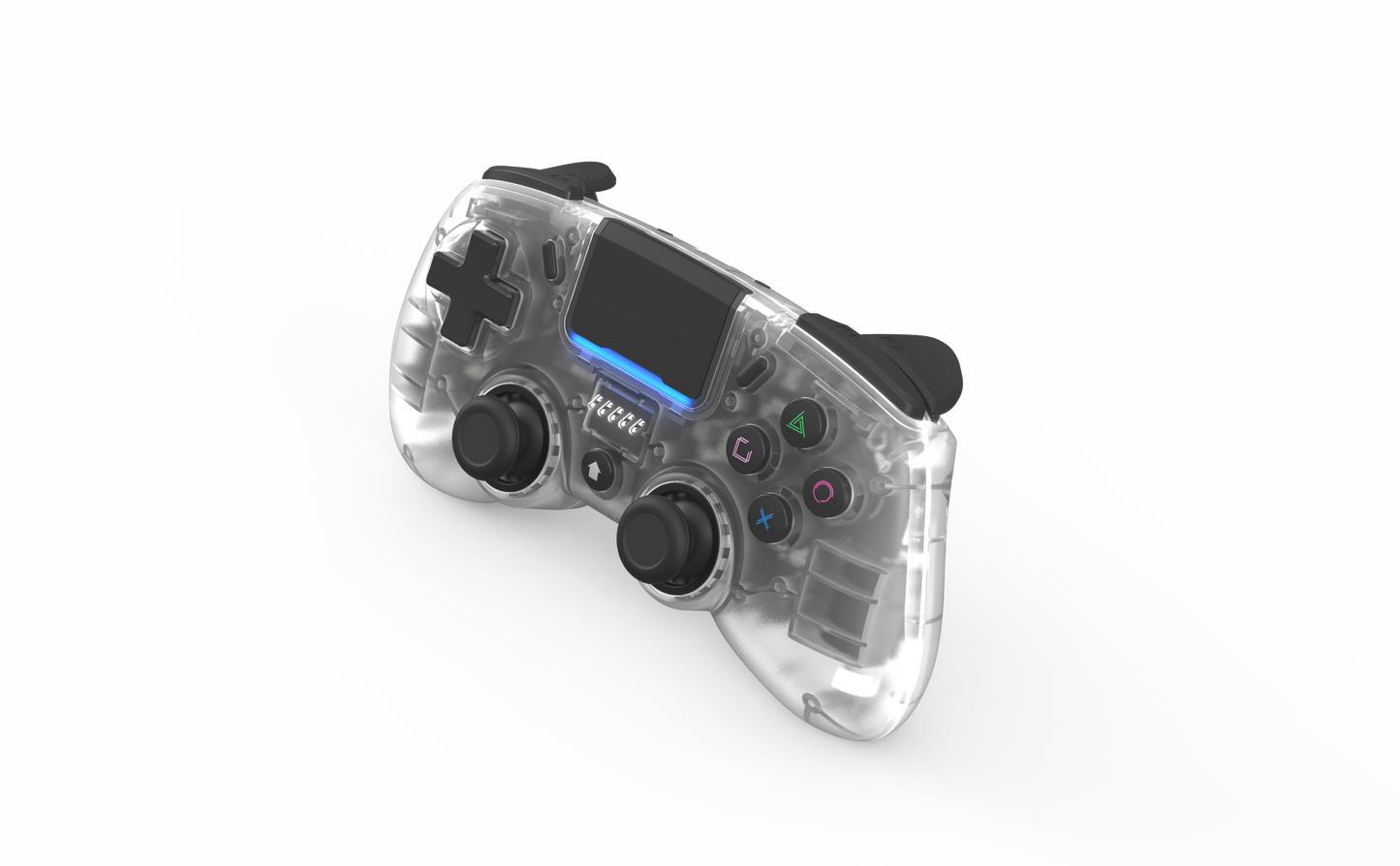 RETRO FIGHTERS Mantis Mini ワイヤレス Bluetooth コントローラー【クリスタル】PS4 & PC対応 | ホール効果センサー搭載 | 背面ボタンプログラム | 可変トリガーストップ | ジャイロ機能搭載 | コンパクトサイズ