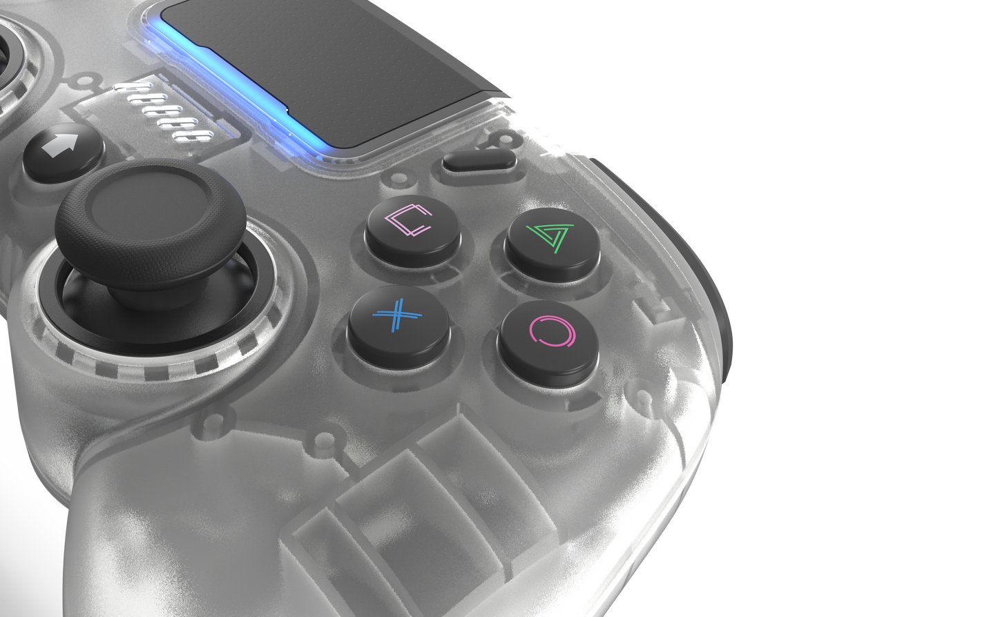 RETRO FIGHTERS Mantis Mini ワイヤレス Bluetooth コントローラー【クリスタル】PS4 & PC対応 | ホール効果センサー搭載 | 背面ボタンプログラム | 可変トリガーストップ | ジャイロ機能搭載 | コンパクトサイズ