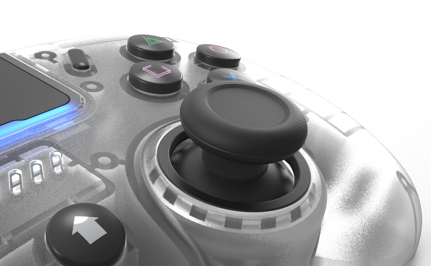 RETRO FIGHTERS Mantis Mini ワイヤレス Bluetooth コントローラー【クリスタル】PS4 & PC対応 | ホール効果センサー搭載 | 背面ボタンプログラム | 可変トリガーストップ | ジャイロ機能搭載 | コンパクトサイズ