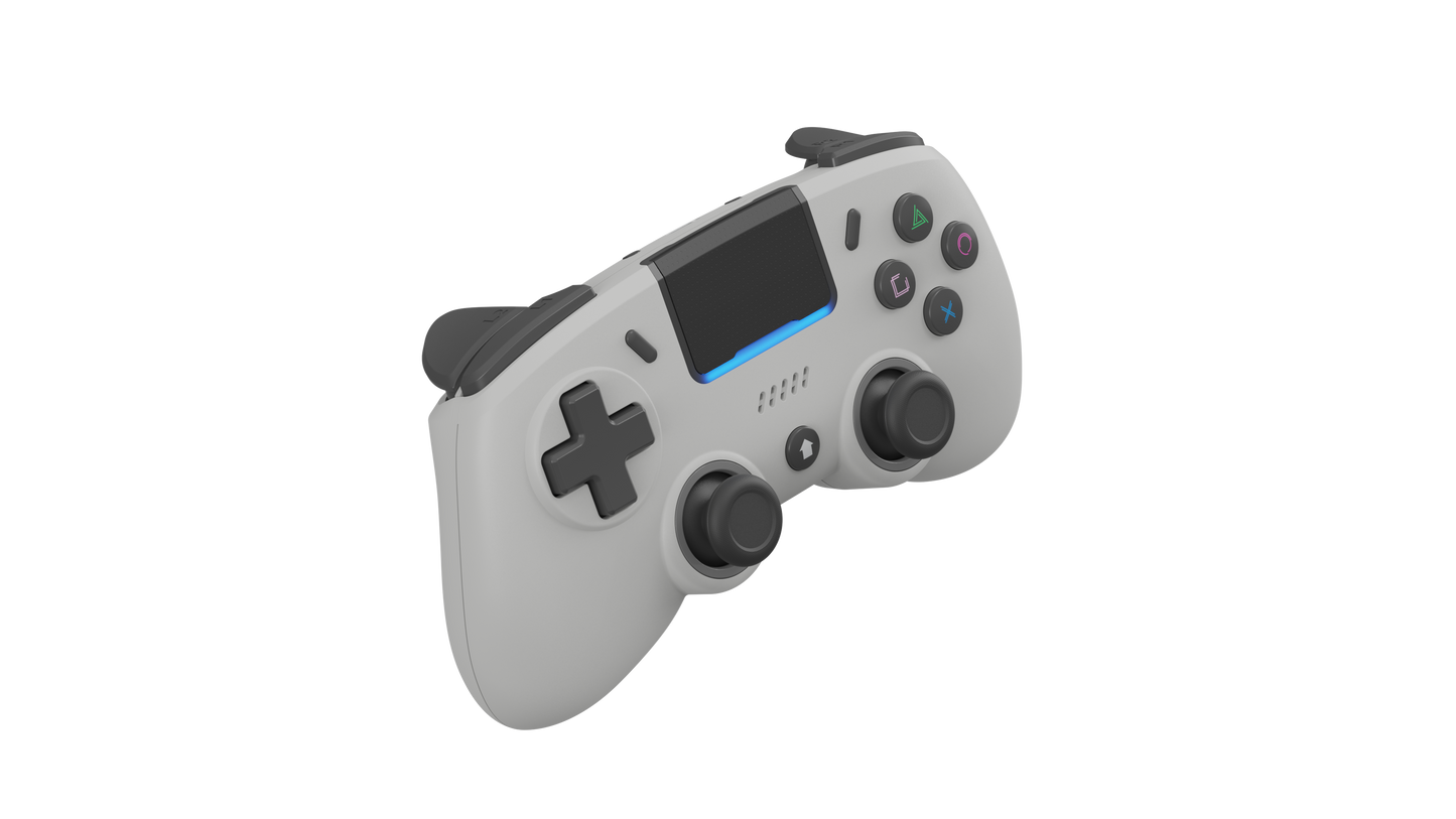 RETRO FIGHTERS Mantis Mini ワイヤレス Bluetooth コントローラー【グレー】PS4 & PC対応 | ホール効果センサー搭載 | 背面ボタンプログラム | 可変トリガーストップ | ジャイロ機能搭載 | コンパクトサイズ