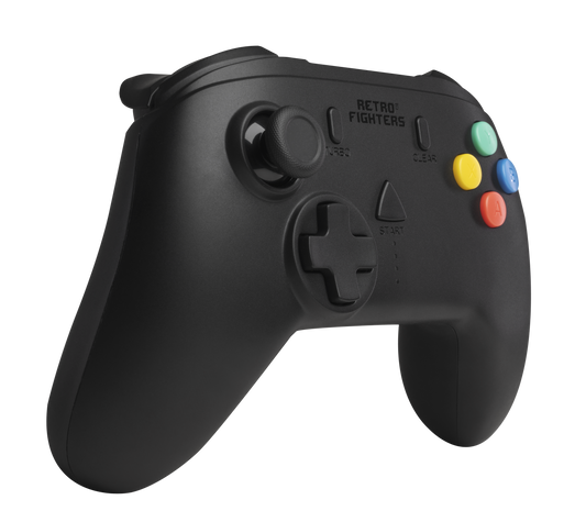 RETRO FIGHTERS StrikerDC ワイヤレスコントローラー Black|ドリームキャスト™専用|ホール効果アナログスティック・低遅延ワイヤレス・振動機能・ターボ機能|USB-C充電式バッテリー・10時間以上の長時間プレイ対応