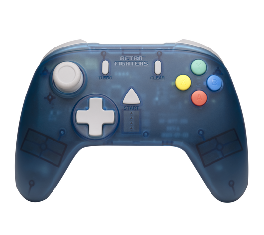 RETRO FIGHTERS StrikerDC ワイヤレスコントローラー Blue|ドリームキャスト™専用|ホール効果アナログスティック・低遅延ワイヤレス・振動機能・ターボ機能|USB-C充電式バッテリー・10時間以上の長時間プレイ対応