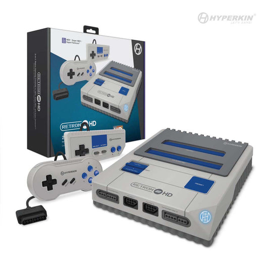HYPERKIN RetroN 2 HD ゲーミングコンソール|NES™ / ファミリーコンピュータ™ / Super NES™ / スーパーファミコン™ 対応|1080p HDMI出力|クラシックコントローラー2個付属|グレー