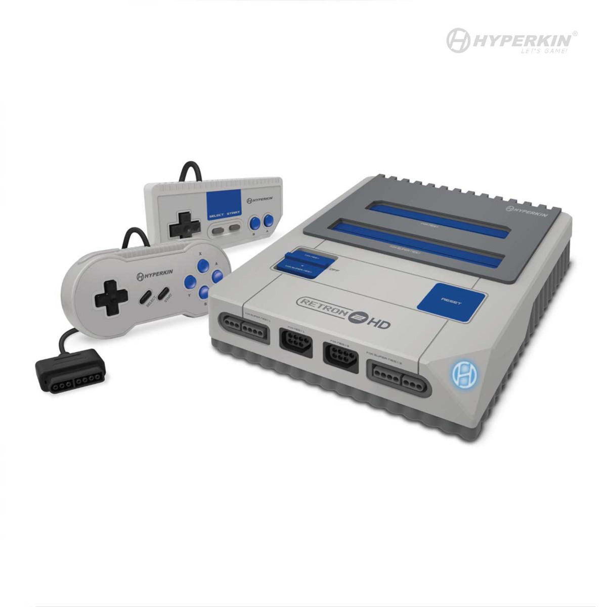 HYPERKIN RetroN 2 HD ゲーミングコンソール|NES™ / ファミリーコンピュータ™ / Super NES™ / スーパーファミコン™ 対応|1080p HDMI出力|クラシックコントローラー2個付属|グレー