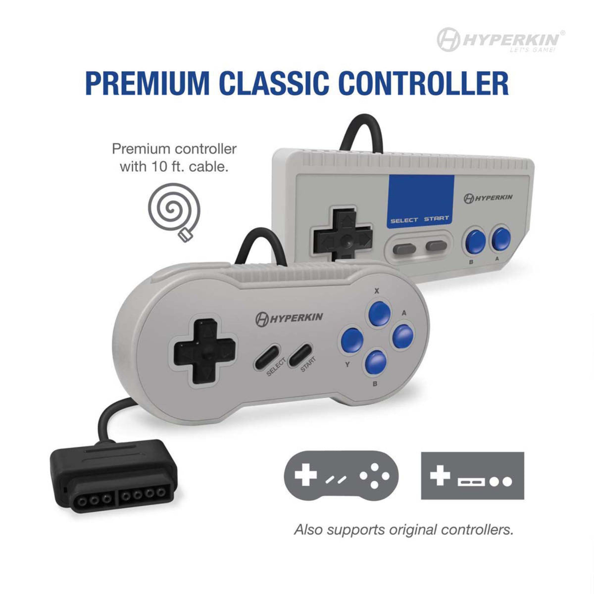 HYPERKIN RetroN 2 HD ゲーミングコンソール|NES™ / ファミリーコンピュータ™ / Super NES™ / スーパーファミコン™ 対応|1080p HDMI出力|クラシックコントローラー2個付属|グレー