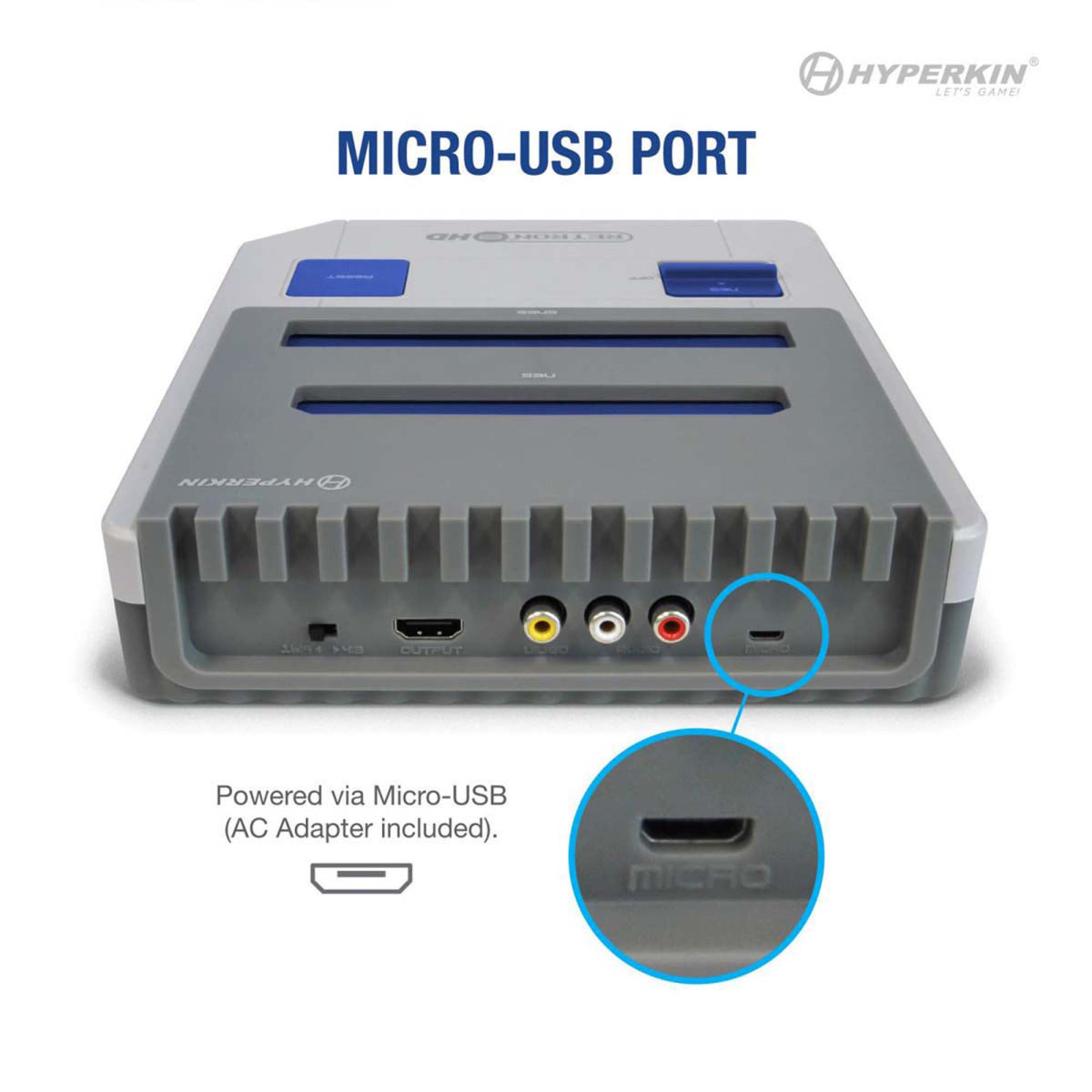 HYPERKIN RetroN 2 HD ゲーミングコンソール|NES™ / ファミリーコンピュータ™ / Super NES™ / スーパーファミコン™ 対応|1080p HDMI出力|クラシックコントローラー2個付属|グレー