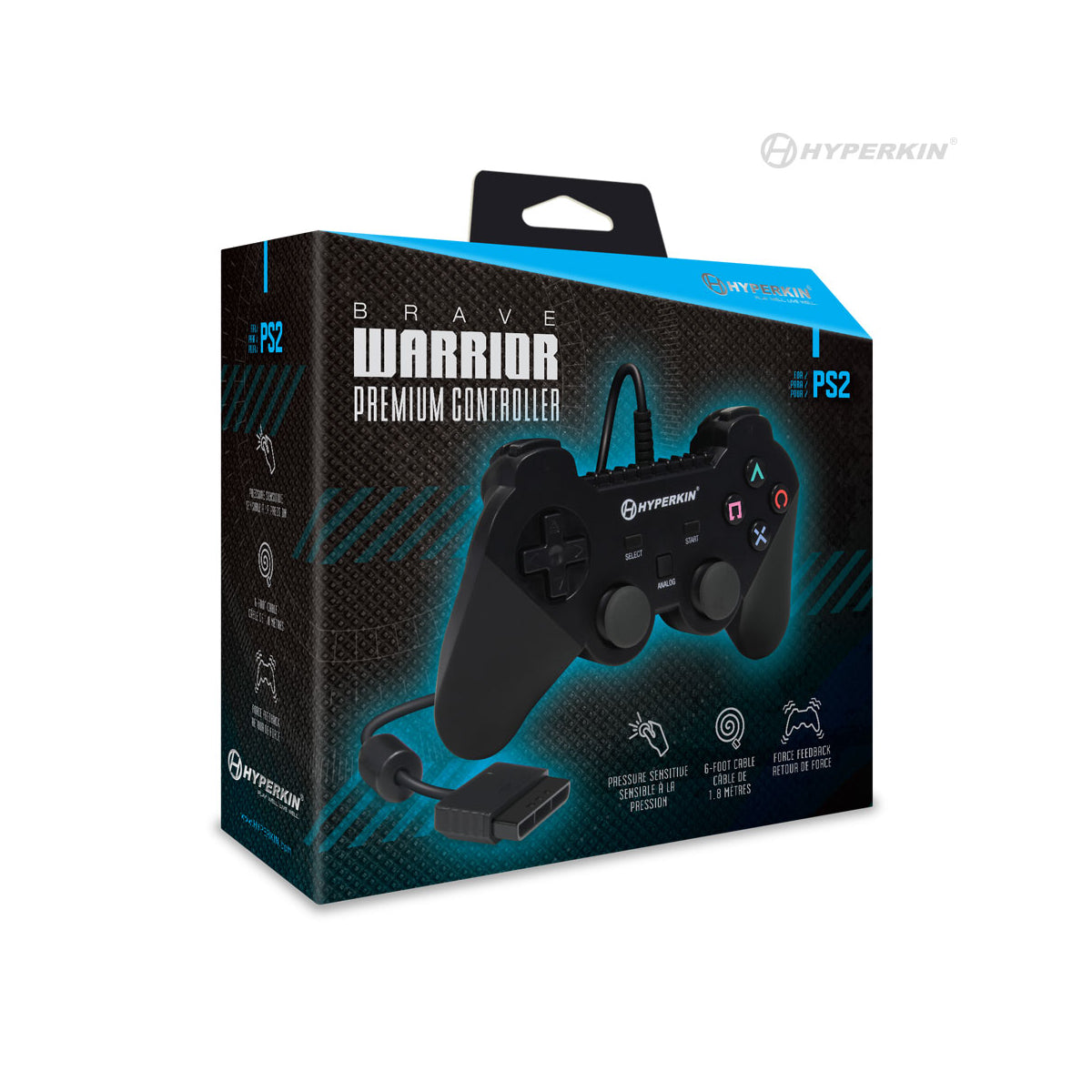 HYPERKIN Brave Warrior PS2専用有線コントローラ Black