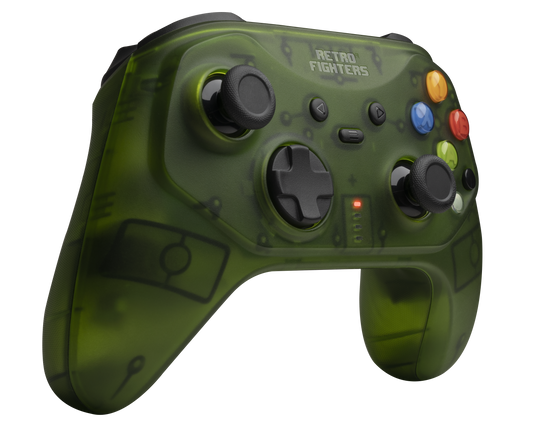 RETRO FIGHTERS Hunter XBOX™専用 ワイヤレスコントローラー|Transparent Green|低遅延技術&ホール効果アナログスティック搭載|オリジナルXBOXポート対応|スイッチ&PC互換|USB-C充電