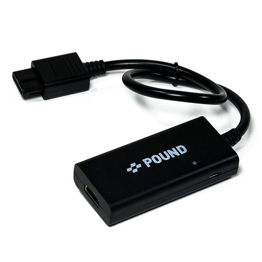 POUND SNES HD Linkケーブル - スーパーファミコン(SNES)用、RGB映像品質&720pアップスケーリング、NTSC/PAL両対応、現代テレビで高画質ゲーム体験、Micro USB電源オプション付き