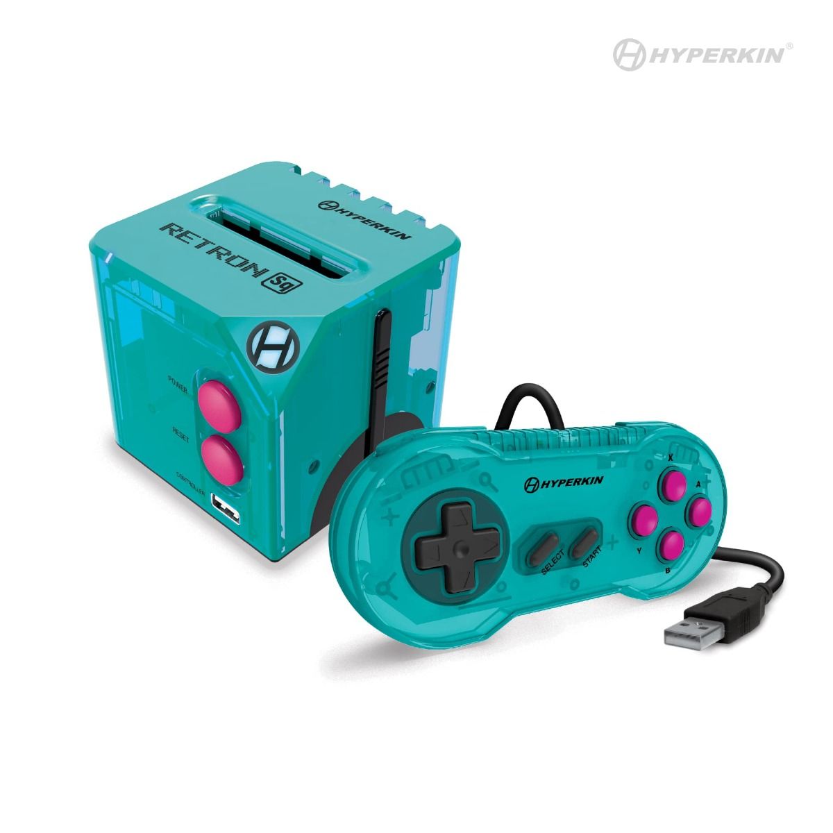 HYPERKIN RetroN Sq HDゲームコンソール ハイパービーチ【ゲームボーイ®/ゲームボーイカラー®/ゲームボーイアドバンス®対応(ベータ版)】720p HDMI出力・USB-C電源対応|画面比率切替(4:3/16:9)|専用コントローラー付|コンパクトでスタイリッシュデザイン