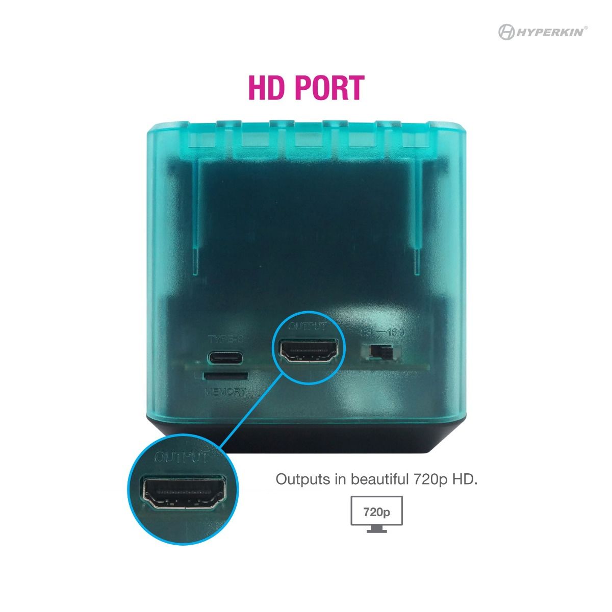 HYPERKIN RetroN Sq HDゲームコンソール ハイパービーチ【ゲームボーイ®/ゲームボーイカラー®/ゲームボーイアドバンス®対応(ベータ版)】720p HDMI出力・USB-C電源対応|画面比率切替(4:3/16:9)|専用コントローラー付|コンパクトでスタイリッシュデザイン