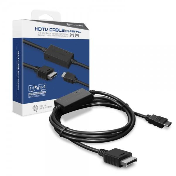HYPERKIN HDTVケーブル for PS1® / PS2® - プレイステーション®対応 | 720p高画質HDMI出力 | クリアな映像&ステレオ音声 | すべてのPS1®&PS2®モデル互換 | 外部電源対応 7ftケーブル & Micro USBケーブル付属