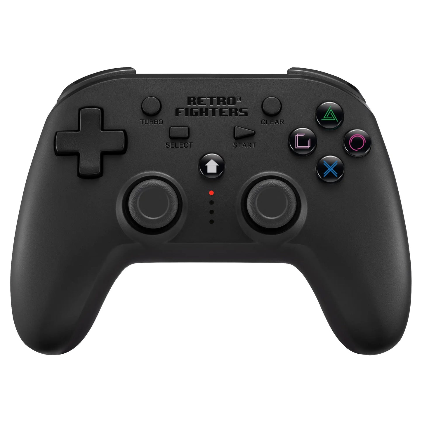 RETRO FIGHTERS Defender Bluetooth ワイヤレスコントローラー ブラック - PS3/PS4/PC対応、6軸モーションセンサー、圧力認識型ボタン、バイブレーション・ターボ機能搭載、USB Type-C充電ケーブル付属