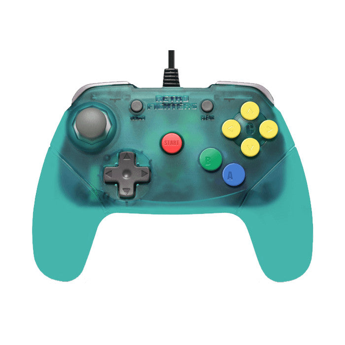 RETRO FIGHTERS Brawler64 V2 N64™専用コントローラー - ブルー/ターコイズ・有線接続・新規デジタルZトリガー・次世代アナログスティック・ランブルパック&メモリパック対応・超高速ターボ機能