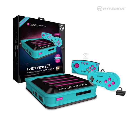 HYPERKIN RetroN 5 HDゲームコンソール ハイパービーチ【9機種対応】|HDMI出力対応・最大720p高画質|セーブ機能・フィルター設定・Bluetoothコントローラー付