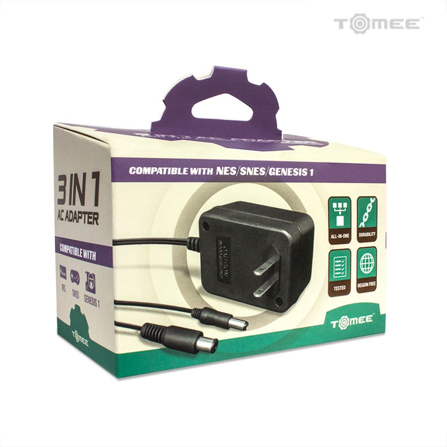 Hyperkin Tomee 3-in-1 ユニバーサルACアダプター – Genesis™ / SNES™ / NES™対応