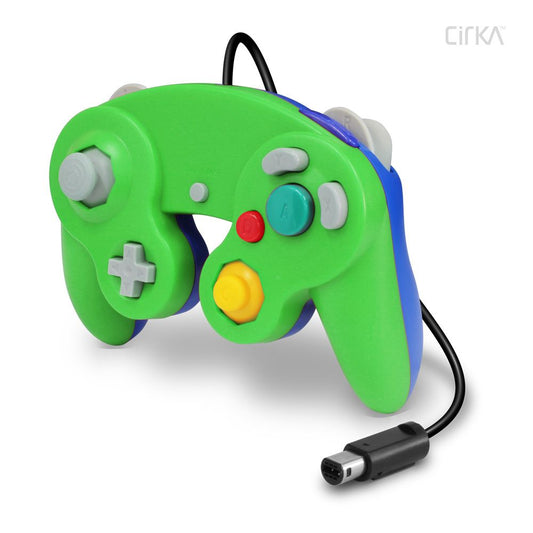 CirKa ゲームキューブ用有線コントローラー (グリーン・ブルー)