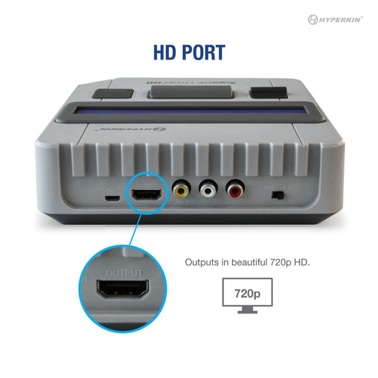 HYPERKIN SupaRetroN HD ゲーミングコンソール|スーパーファミコン™ & SNES対応|1080p HDMI出力・4:3&16:9切替機能|クラシックコントローラー付属|レトロゲーム互換機 (グレー)