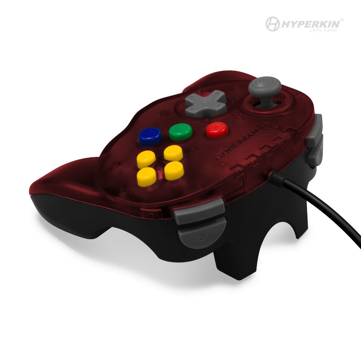 N64® 有線コントローラ オリジナルポート ハイパキン フリートアドミラル Hyperkin Fleet Admiral N64 Wired Controller レッド