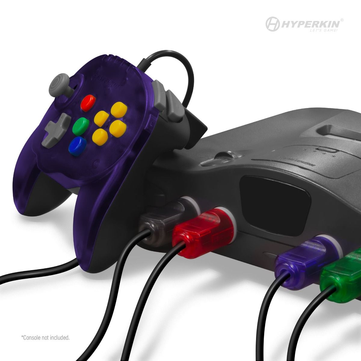 N64® 有線コントローラ オリジナルポート ハイパキン フリートアドミラル Hyperkin Fleet Admiral N64 Wired Controller パープル