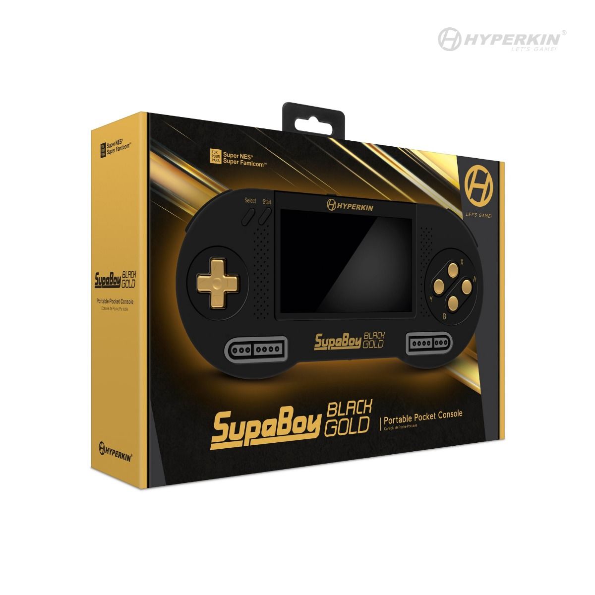 HYPERKIN SUPABOY Black Gold USB Type-C版:スーパーファミコンSFC/SNES(NTSC/PAL)に対応したポータブルゲーム機