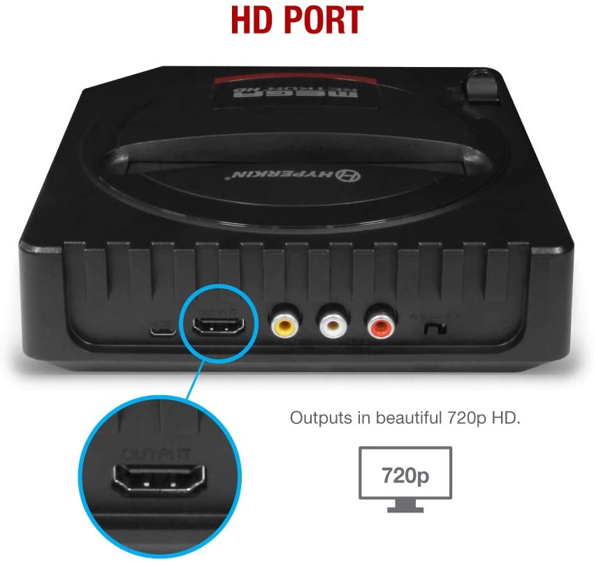 HYPERKIN MegaRetroN HDゲームコンソール【セガジェネシス/メガドライブ対応】720p HDMI出力・リージョンスイッチ搭載で日本版・北米版・PAL版対応、専用コントローラー同梱、レトロゲーム愛好者に最適なHD機