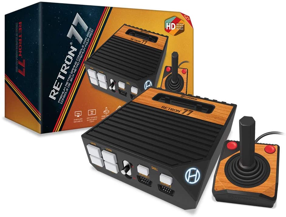 HYPERKIN Retron77【Atari 2600専用レトロゲーム互換機】大画面再生、特殊ウッド加工パネル、セーブ機能、左右両利きコントローラー付属